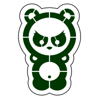 Dangerous Panda Sticker (Dark Green)